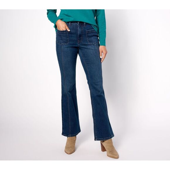 Denim & Co. Women's Petite Pants 6P Canyon Retreat Easy Stretch Blue A615316 - Picture 1 of 4